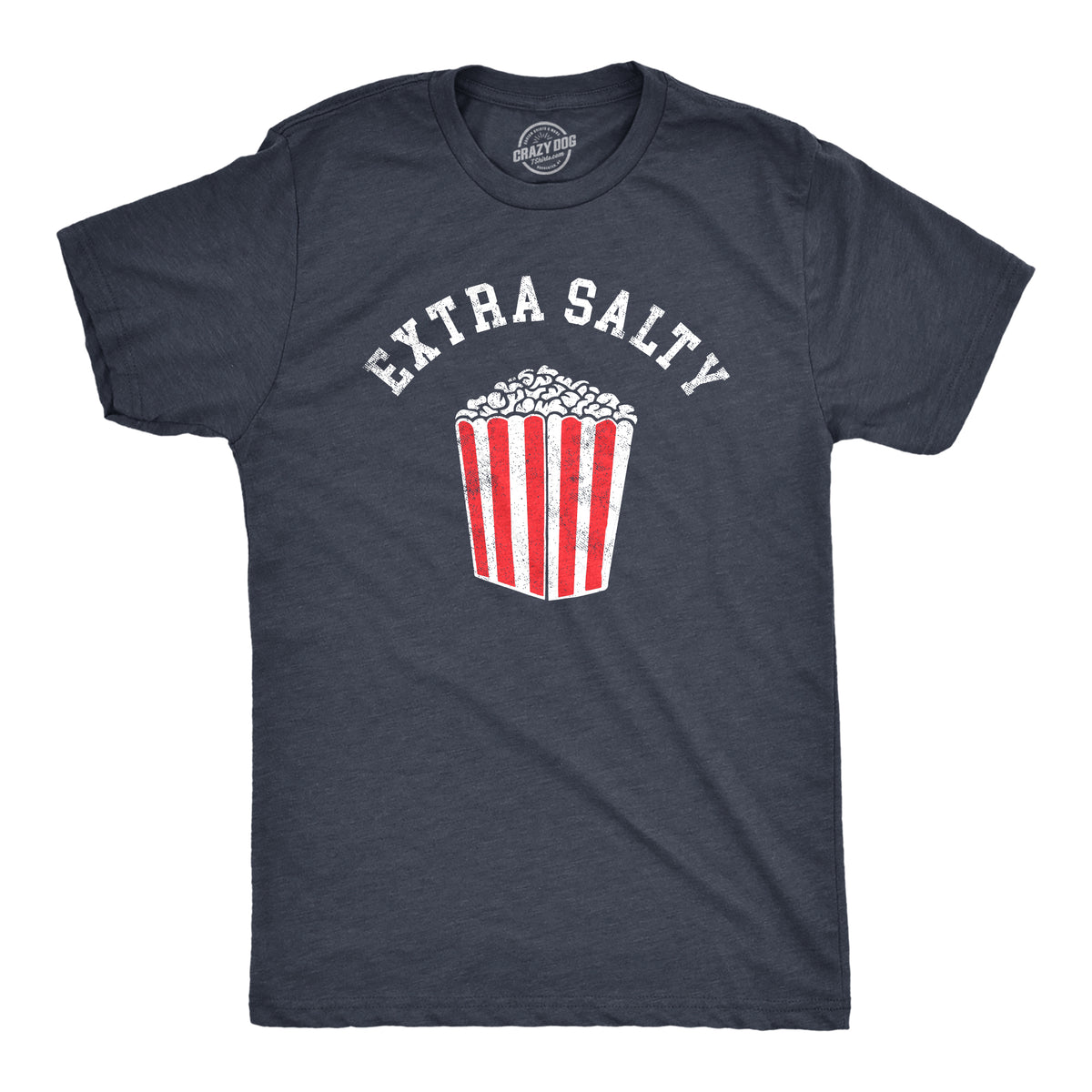 Funny Heather Navy - SALTY Extra Salty Mens T Shirt Nerdy sarcastic Food Tee