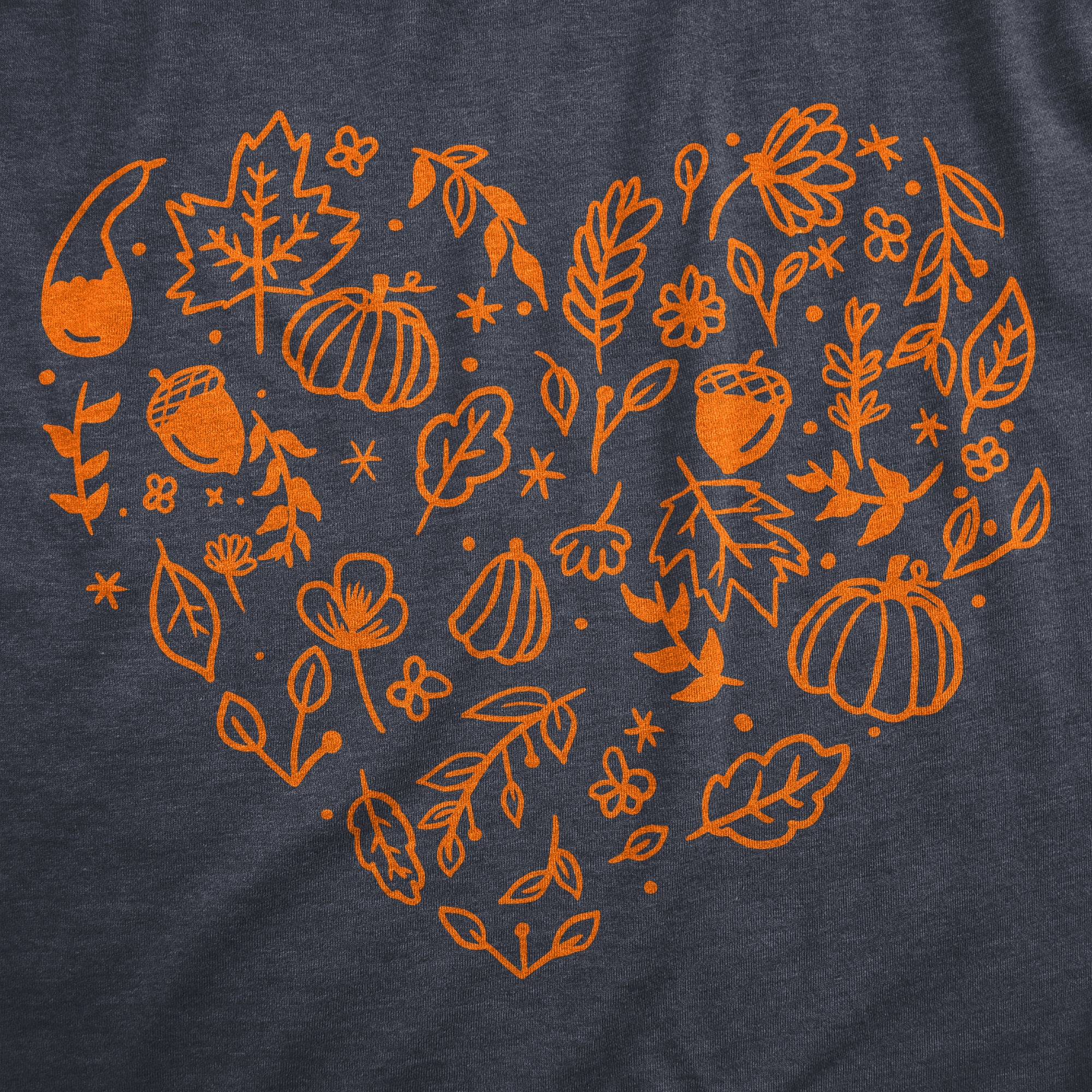 Funny Heather Navy - FALL Fall Season Heart Womens T Shirt Nerdy Thanksgiving Sarcastic Tee