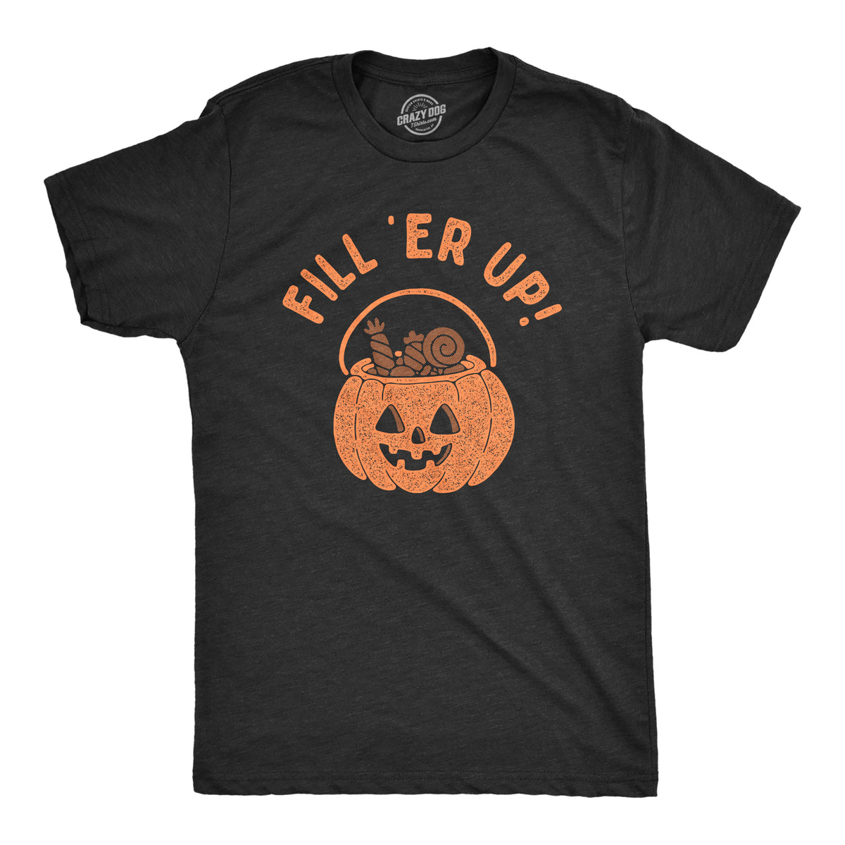 Funny Heather Black - FILL Fill Er Up Mens T Shirt Nerdy Halloween Sarcastic Tee