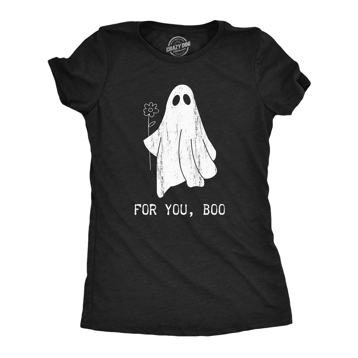 Funny Heather Black - BOO For You Boo Womens T Shirt Nerdy halloween sarcastic Tee