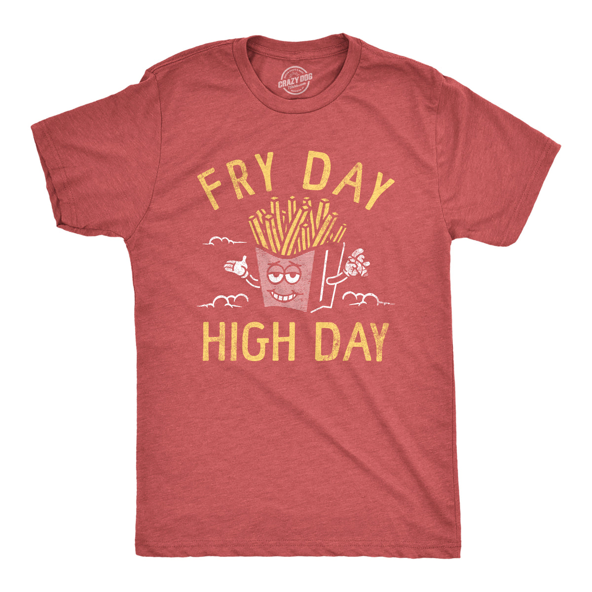 Funny Heather Red - FRY Fry Day High Day Mens T Shirt Nerdy 420 Food Tee