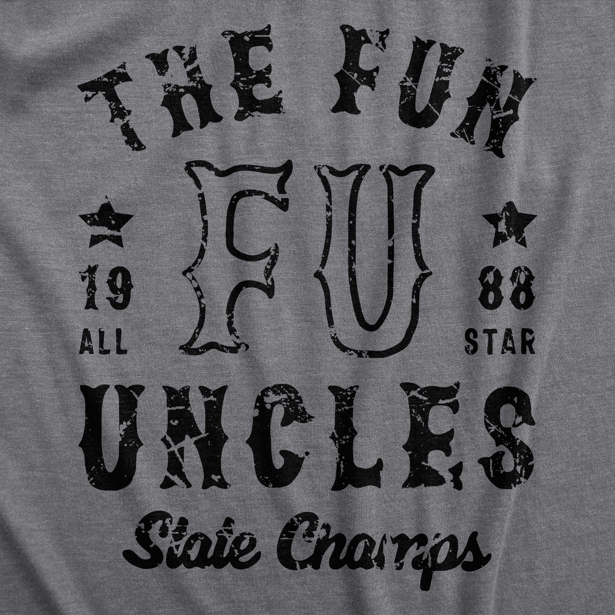 Funny Dark Heather Grey - Funcles The Fun Uncles State Champs Mens T Shirt Nerdy Uncle Sarcastic Tee