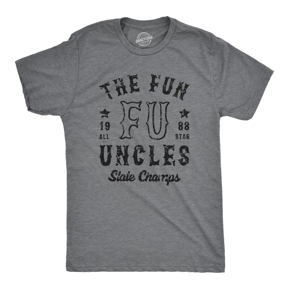 Funny Dark Heather Grey - Funcles The Fun Uncles State Champs Mens T Shirt Nerdy Uncle Sarcastic Tee