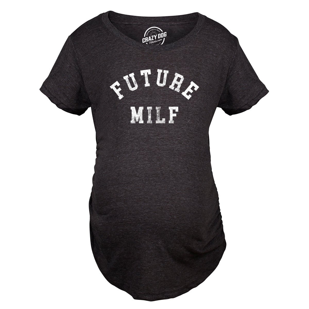 Funny Heather Black - MILF Future Milf Maternity T Shirt Nerdy sarcastic Tee