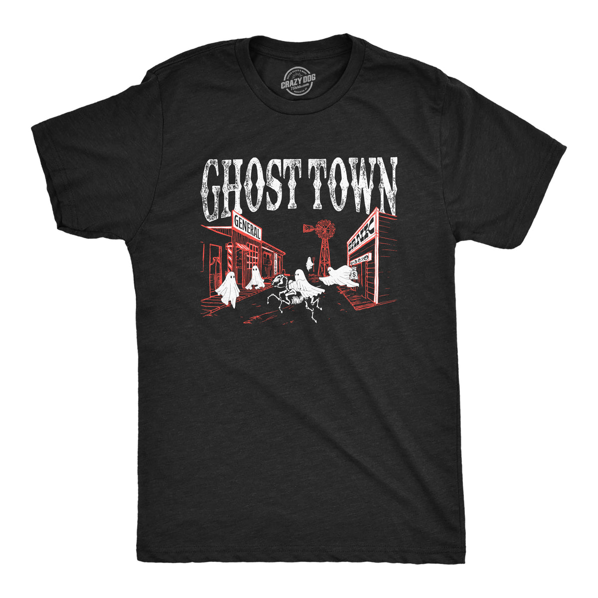 Funny Heather Black - GHOST Ghost Town Mens T Shirt Nerdy Halloween sarcastic Tee