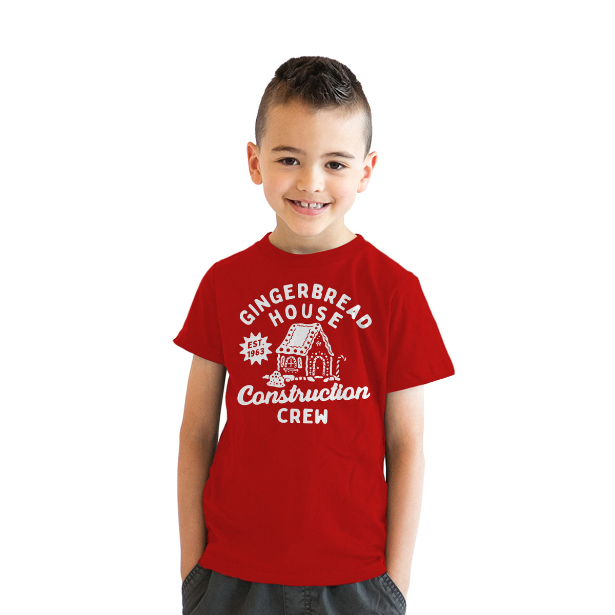 Gingerbread House Construction Crew Youth Tshirt
