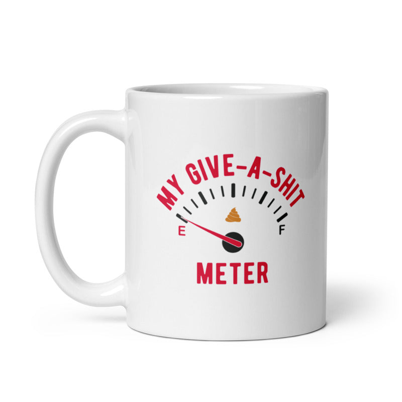 Funny White Give A Shit Meter Coffee Mug Nerdy Sarcastic Tee