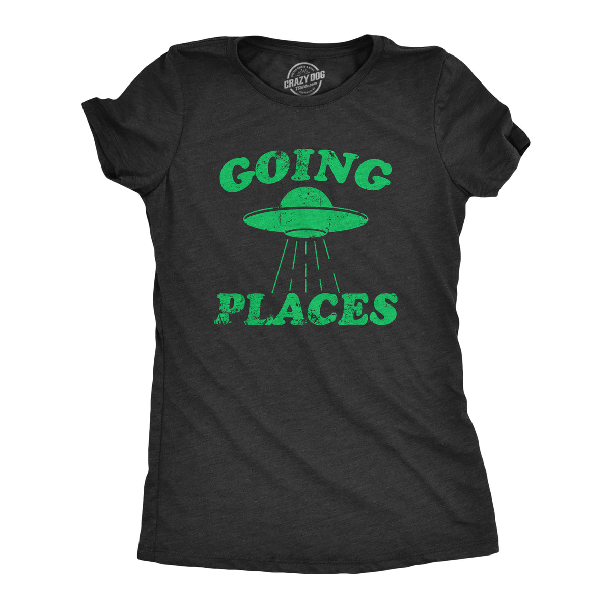 Funny Heather Black - PLACES Going Places Womens T Shirt Nerdy sarcastic Tee