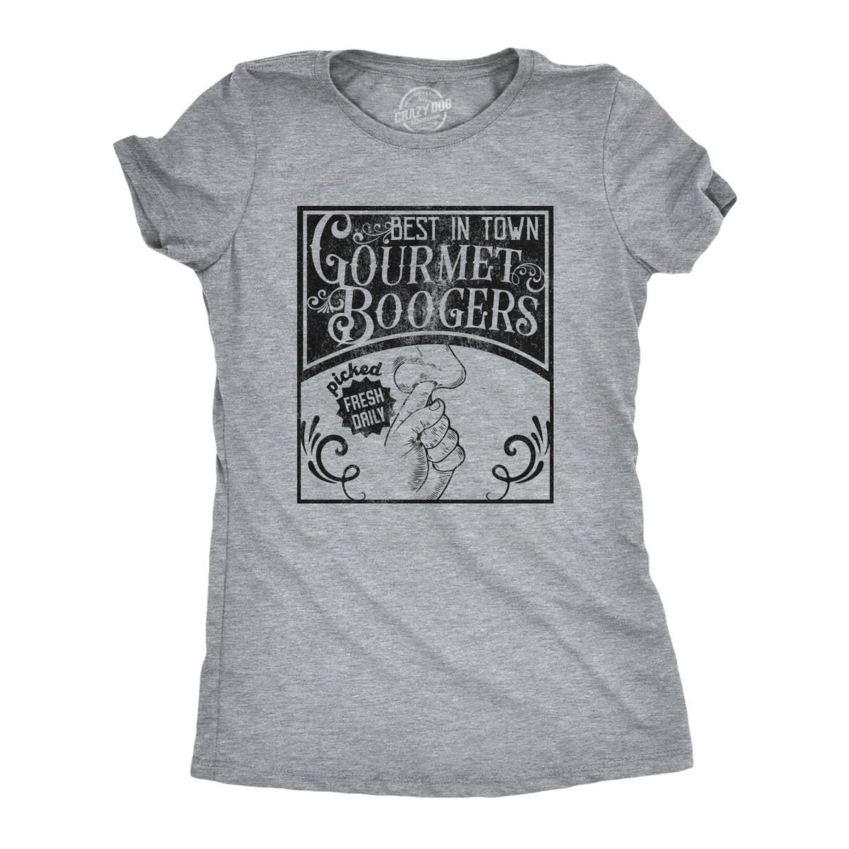 Funny Light Heather Grey - BOOGERS Gourmet Boogers Womens T Shirt Nerdy sarcastic Tee