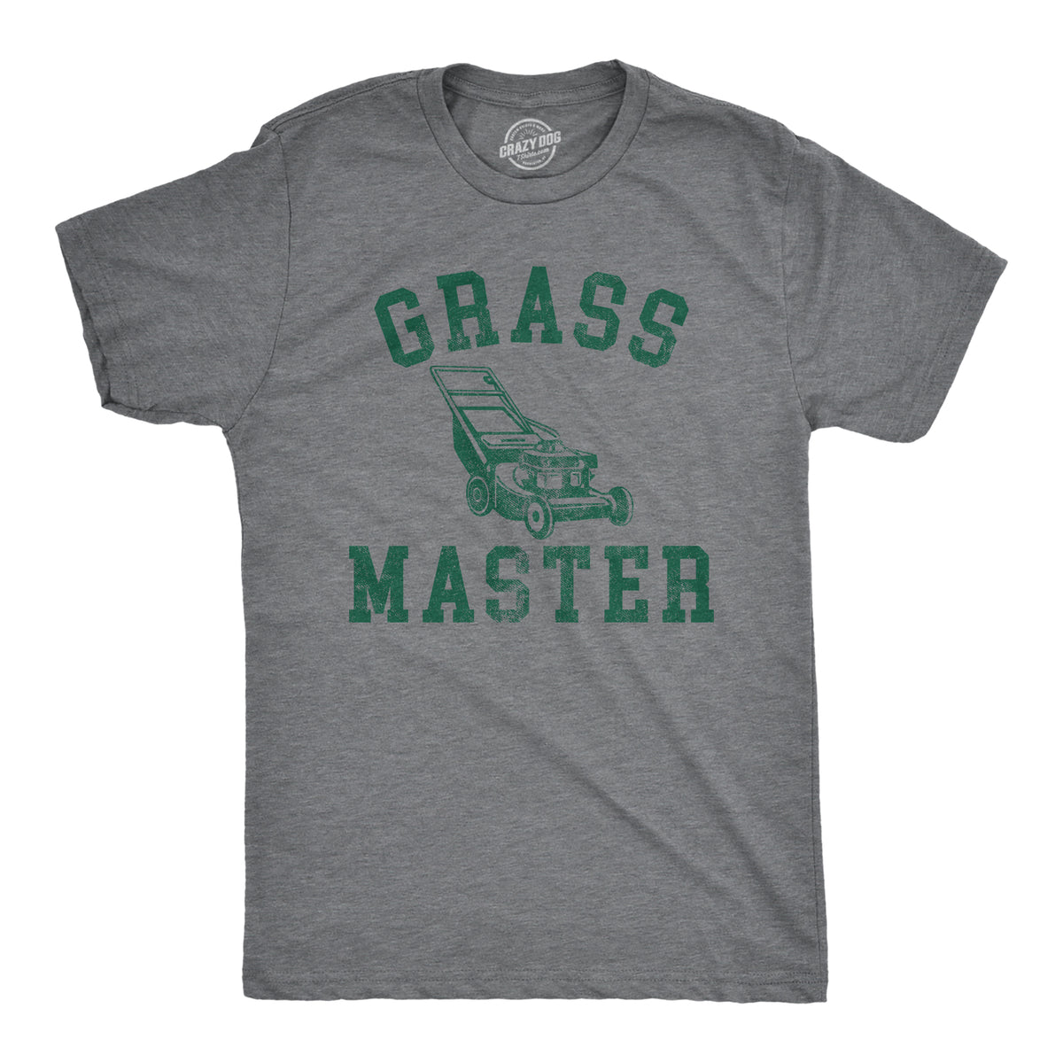 Funny Dark Heather Grey - GRASS Grass Master Mens T Shirt Nerdy Sarcastic Tee