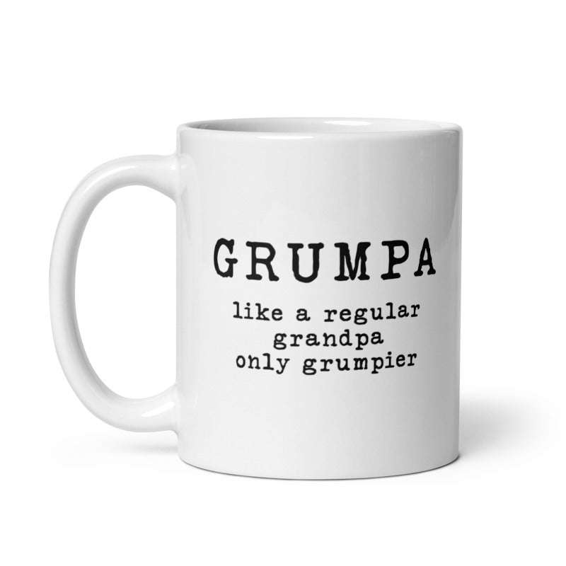 Funny White Grumpa Like Regular Grandpa Only Grumpier Coffee Mug Nerdy Grandfather Tee