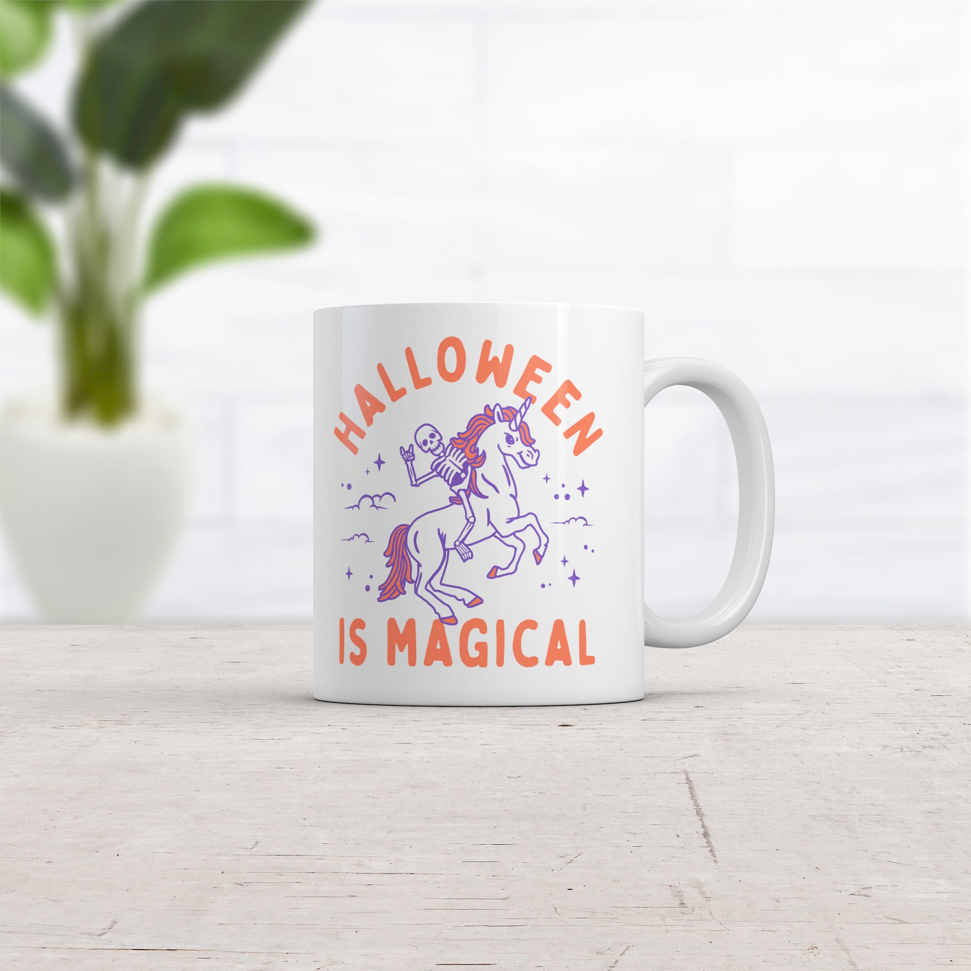 Funny White Halloween Is Magical Coffee Mug Nerdy Halloween Unicorn Tee