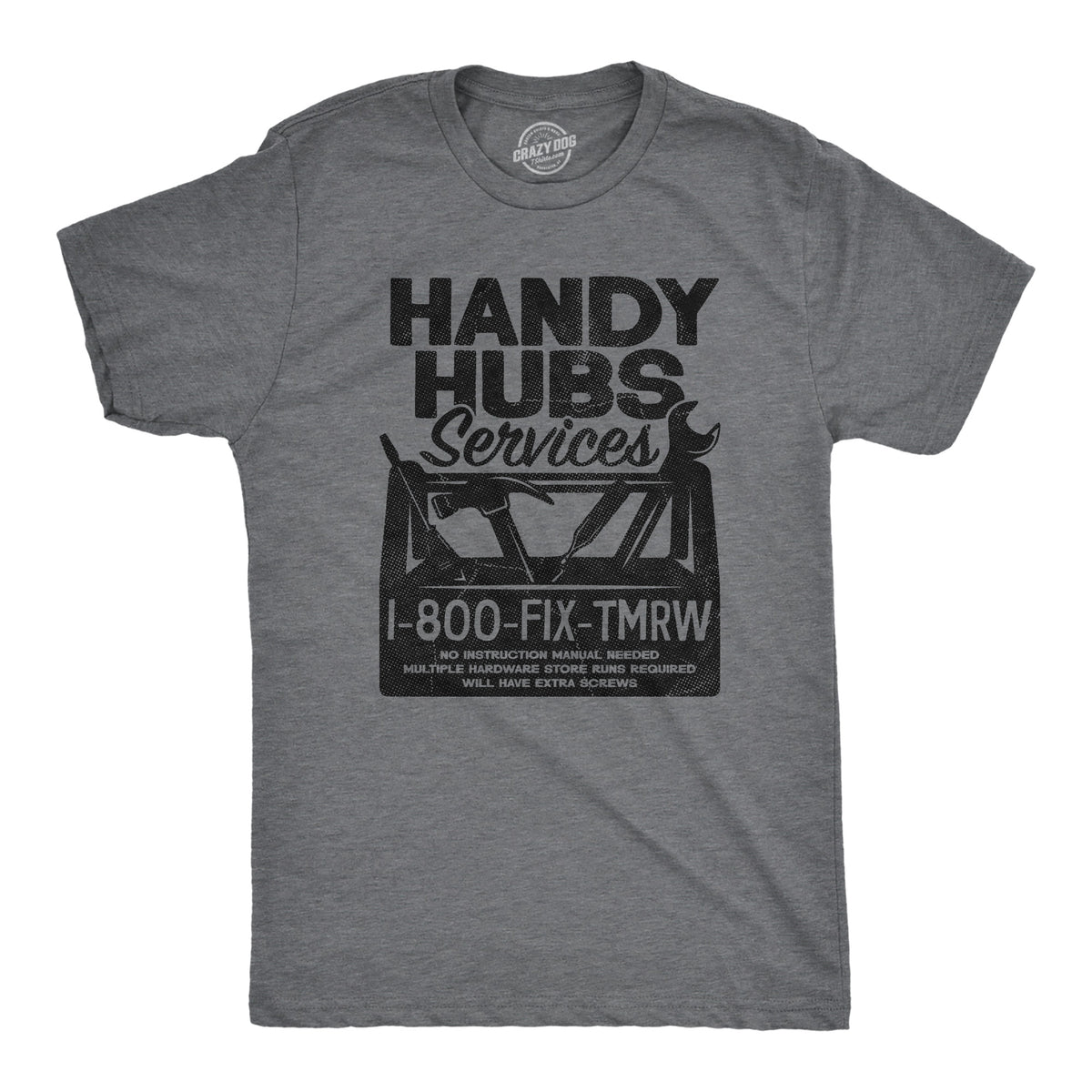 Funny Dark Heather Grey - HANDY Handy Hubs Services Mens T Shirt Nerdy Sarcastic Tee