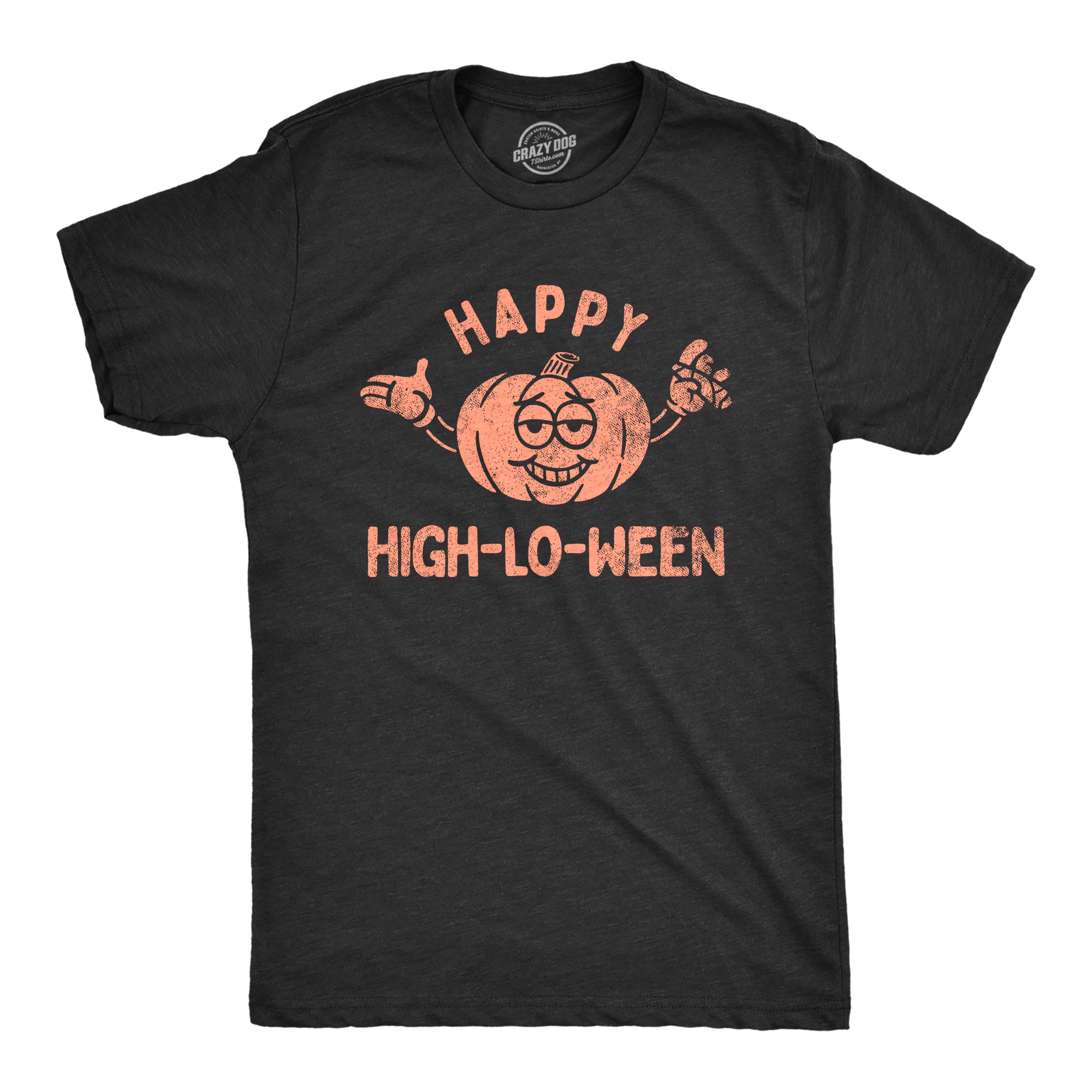 Funny Heather Black - HIGH Happy High Lo Ween Mens T Shirt Nerdy Halloween 420 Tee