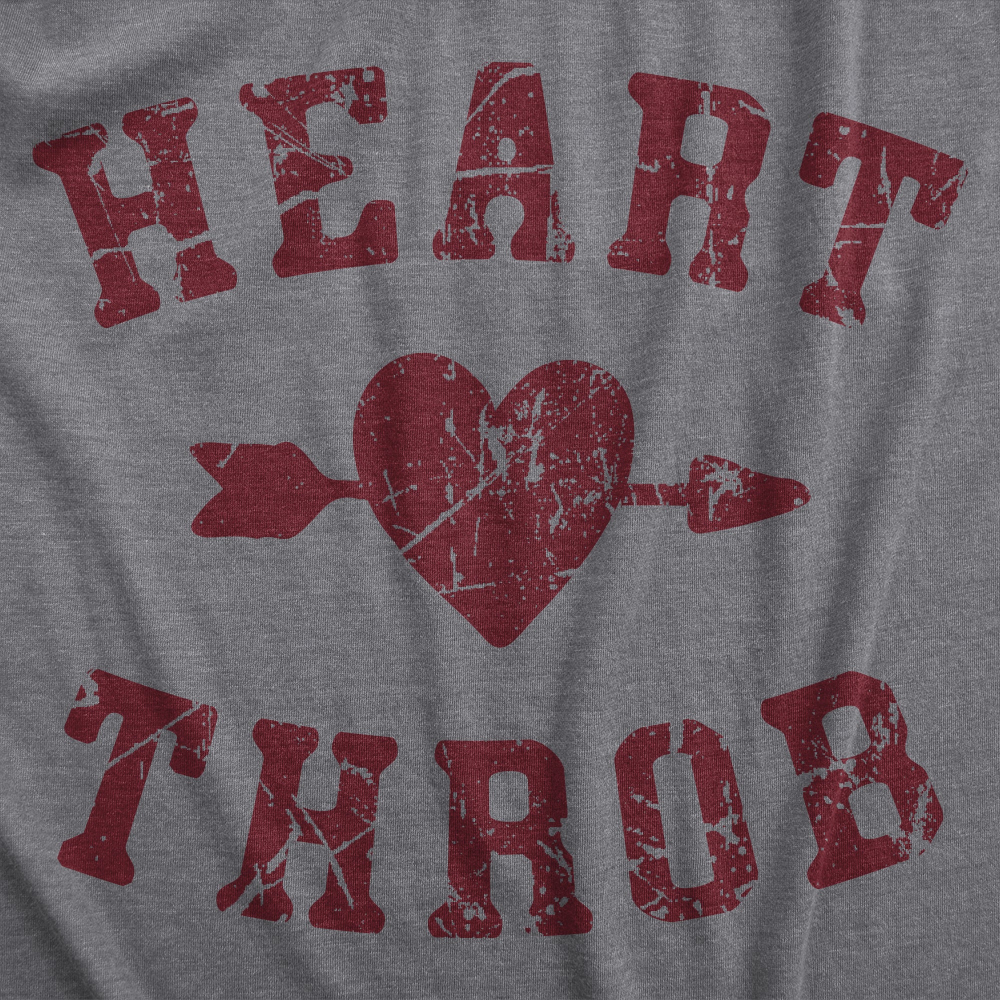 Funny Dark Heather Grey - Heart Throb Heart Throb Mens T Shirt Nerdy Valentine's Day Tee