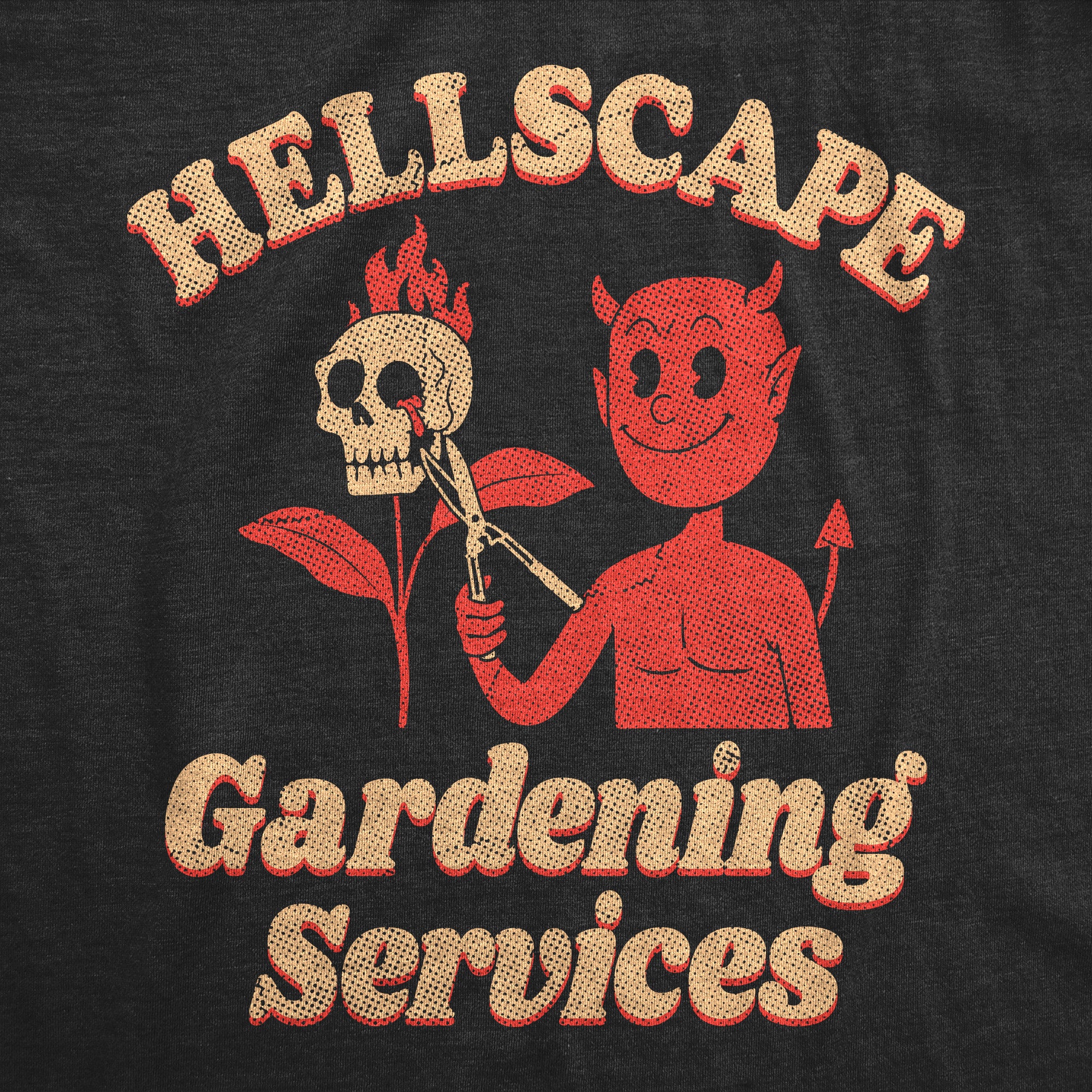 Funny Heather Black - HELLSCAPE Hellscape Gardening Services Womens T Shirt Nerdy Sarcastic Tee