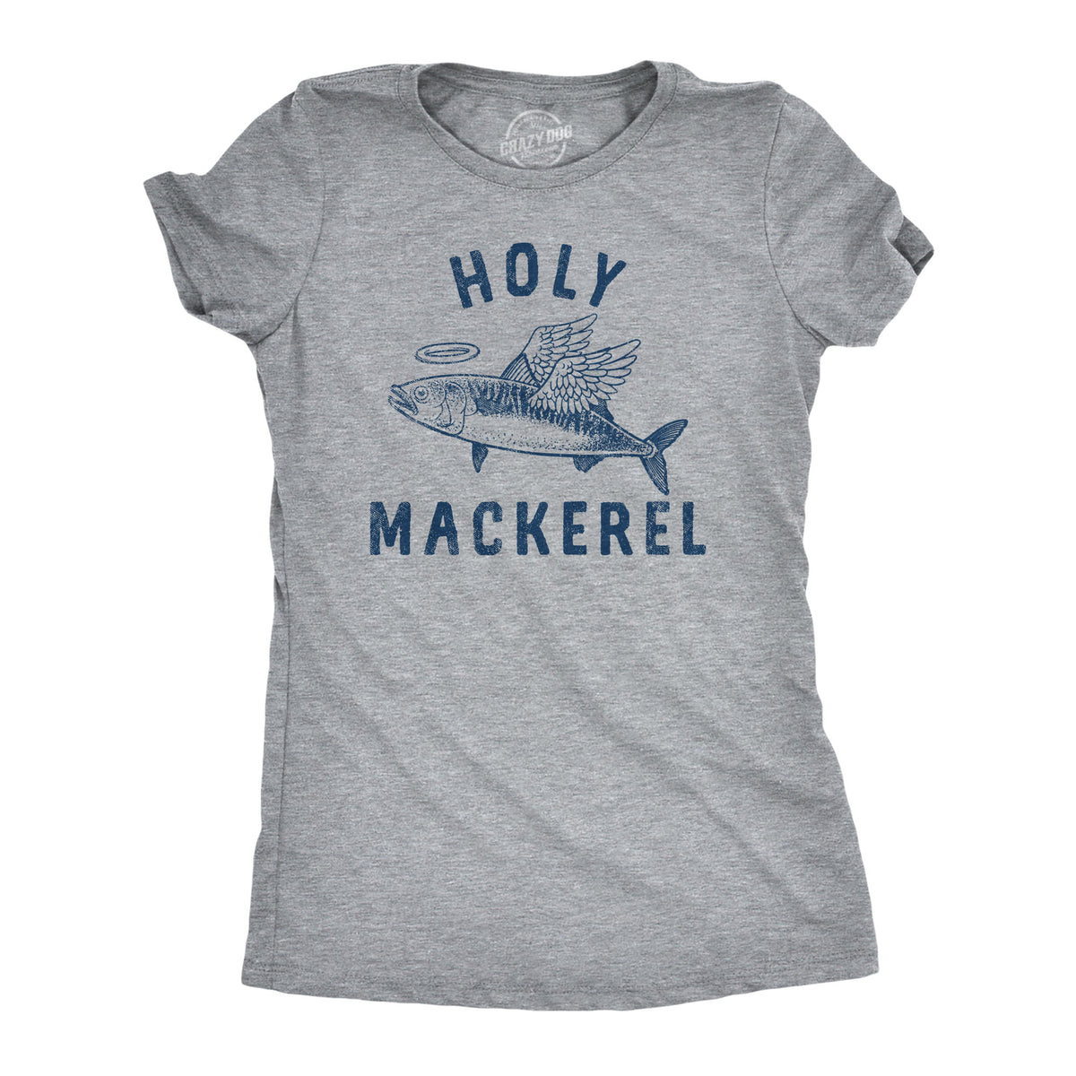 Funny Light Heather Grey - HOLY Holy Mackerel Womens T Shirt Nerdy Fishing sarcastic Tee