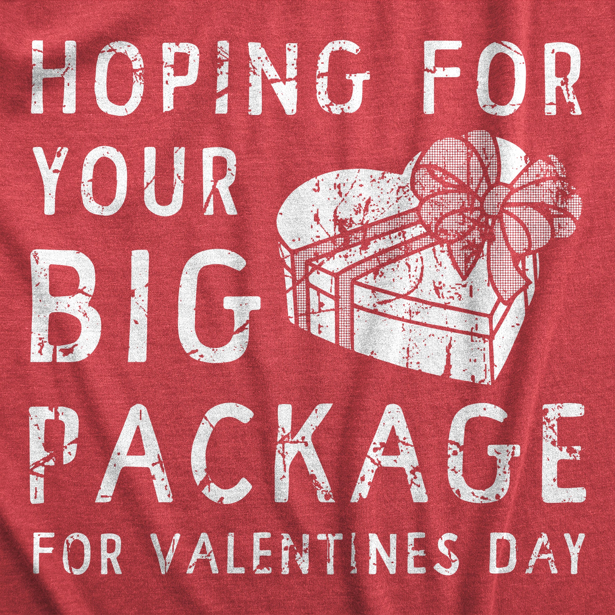 Funny Heather Red - PACKAGE Hoping For Your Big Package For Valinetines Day Womens T Shirt Nerdy Valentine's Day sex Tee