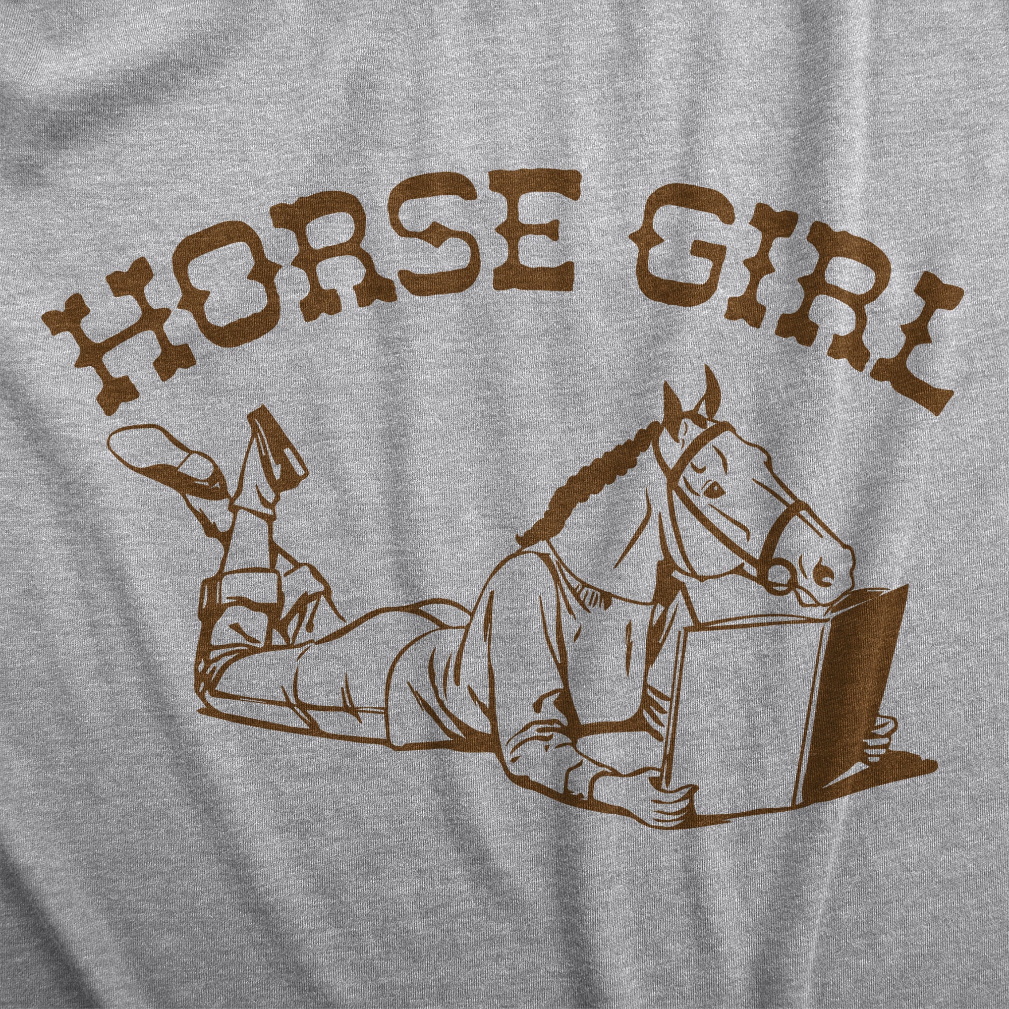 Funny Light Heather Grey - HORSEGIRL Horse Girl Womens T Shirt Nerdy Animal sarcastic Tee
