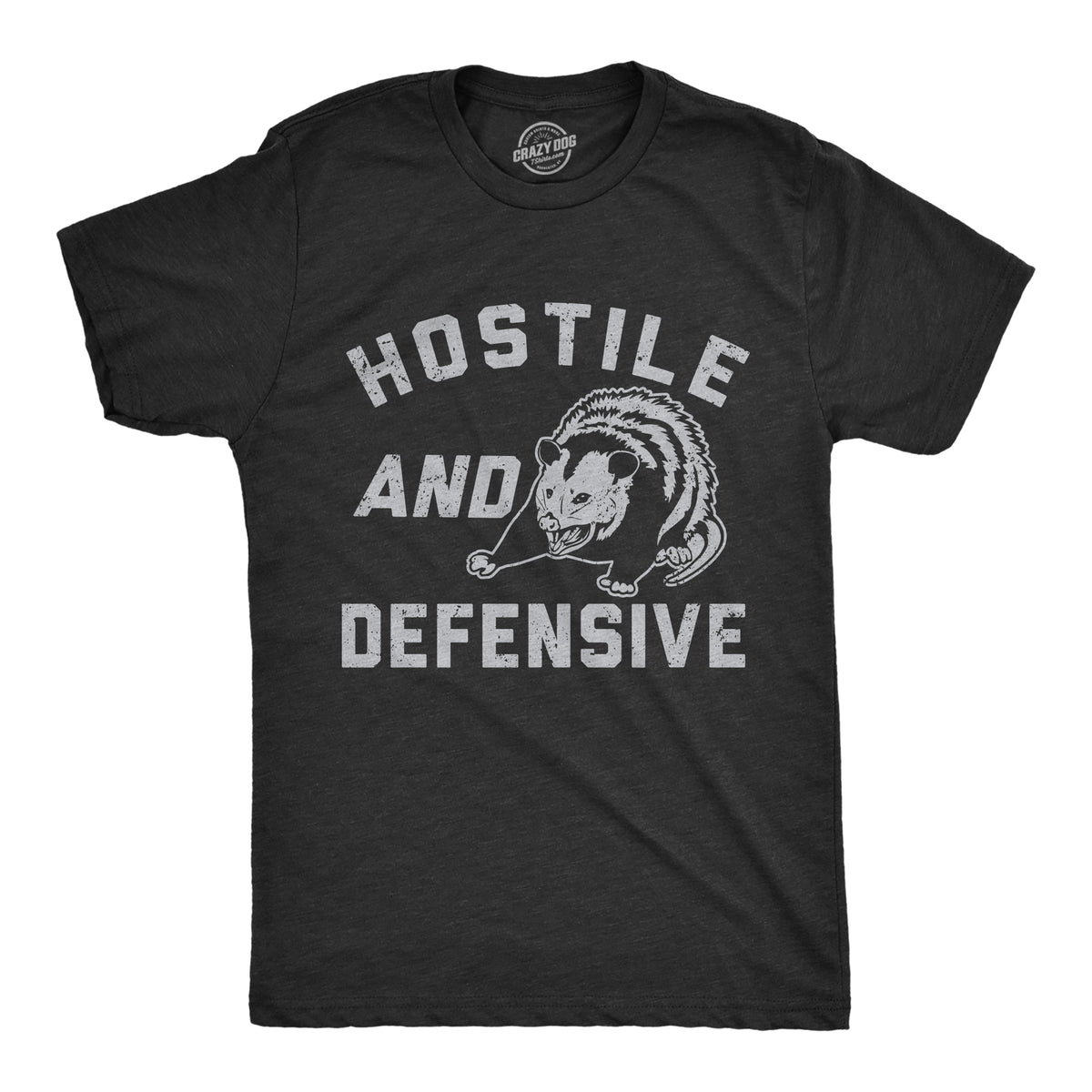 Funny Heather Black - HOSTILE Hostile And Defensive Mens T Shirt Nerdy sarcastic Tee
