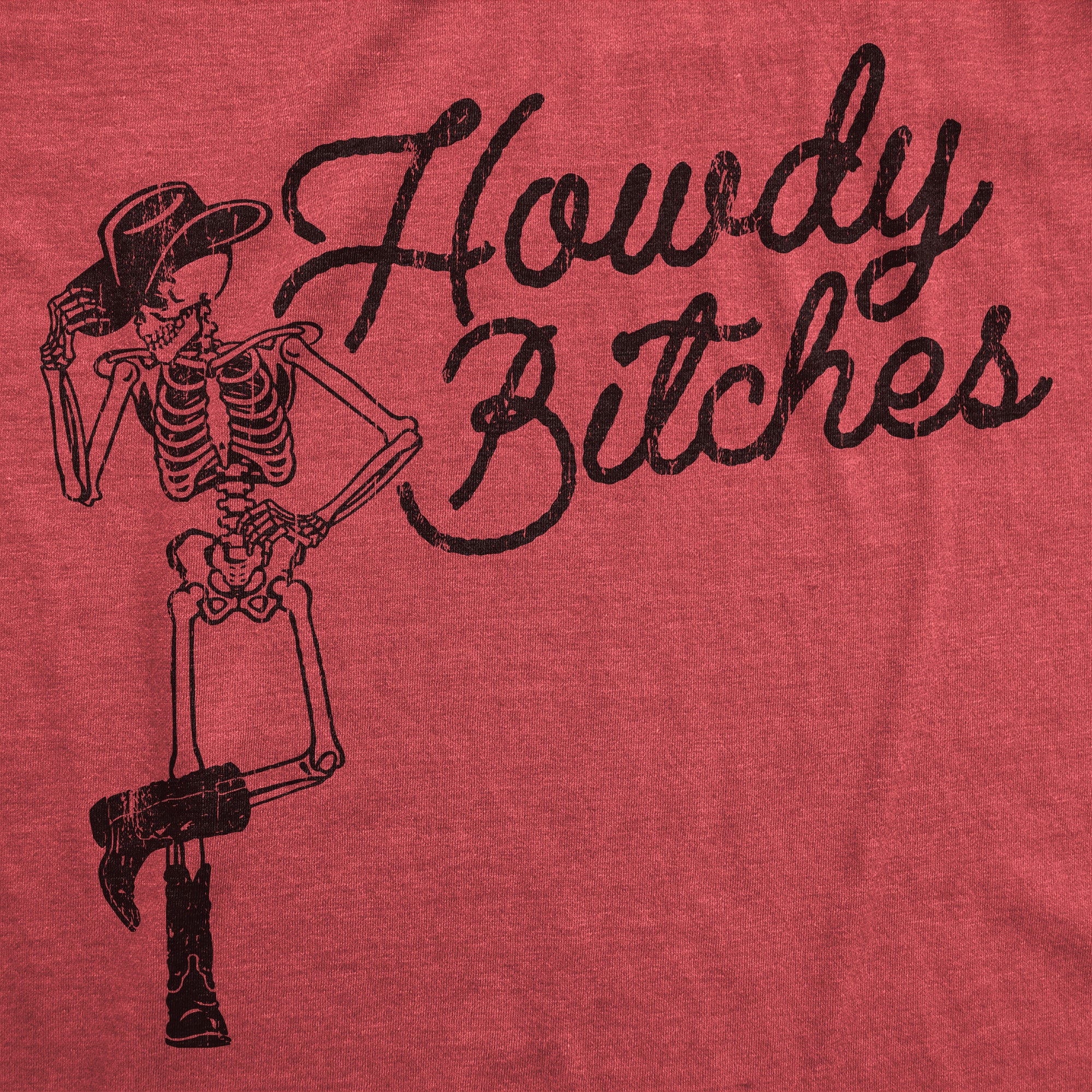 Funny Heather Red - HOWDY Howdy Bitches Womens T Shirt Nerdy Sarcastic Tee