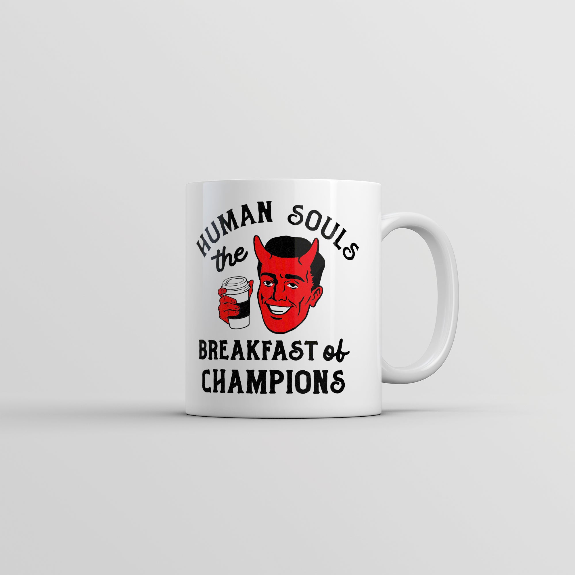 Funny White Human Souls The Breakfast Of Champions Coffee Mug Nerdy Halloween Sarcastic Tee