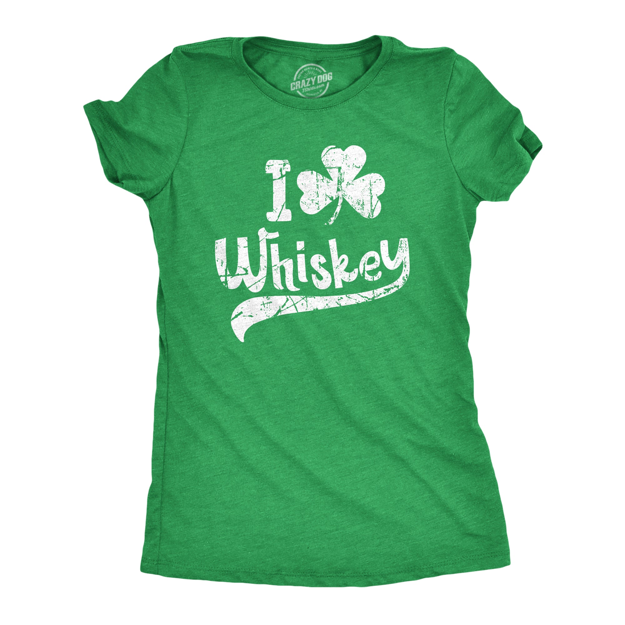 Funny Heather Green - Clover Whiskey I Clover Whiskey Womens T Shirt Nerdy Saint Patrick's Day Liquor Drinking Tee