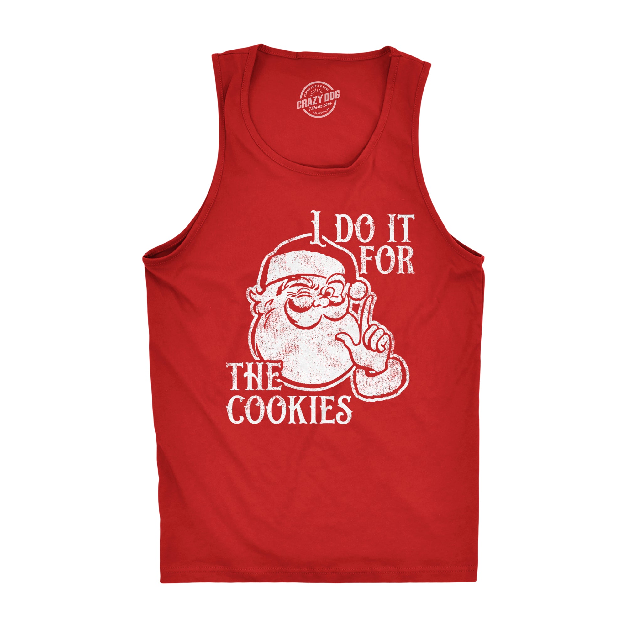 Funny Heather Red - COOKIES I Do It For The Cookies Mens Tank Top Nerdy Christmas Food Tee