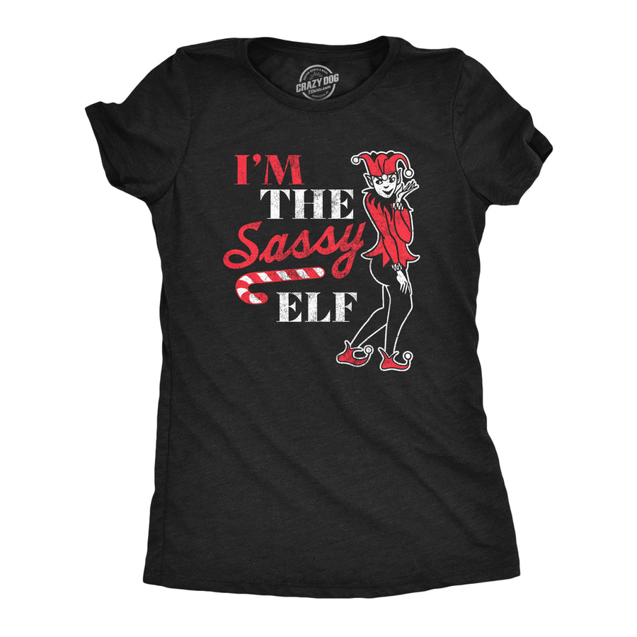 Funny Heather Black - SASSYELF Im The Sassy Elf Womens T Shirt Nerdy Christmas Sarcastic Tee