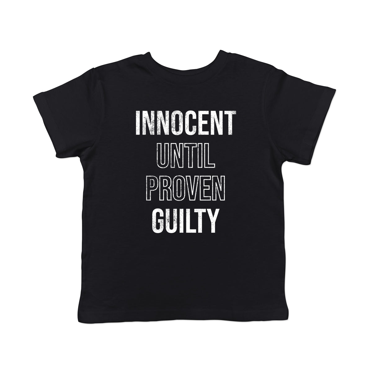 Funny Heather Black - INNOCENT Innocent Until Proven Guilty Toddler T Shirt Nerdy Sarcastic Tee