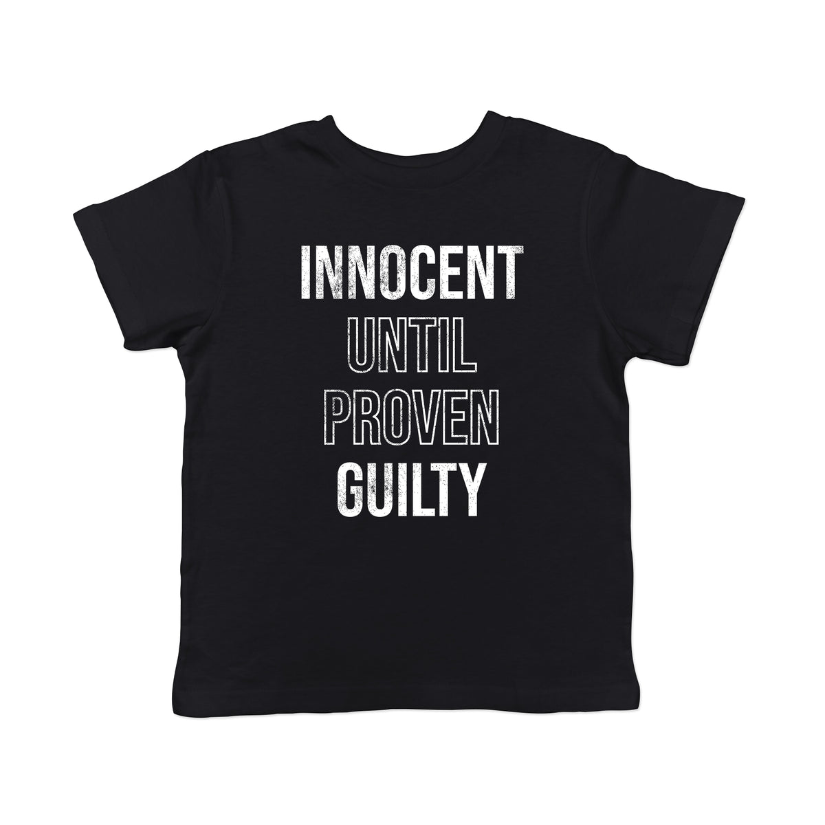 Funny Heather Black - INNOCENT Innocent Until Proven Guilty Toddler T Shirt Nerdy sarcastic Tee