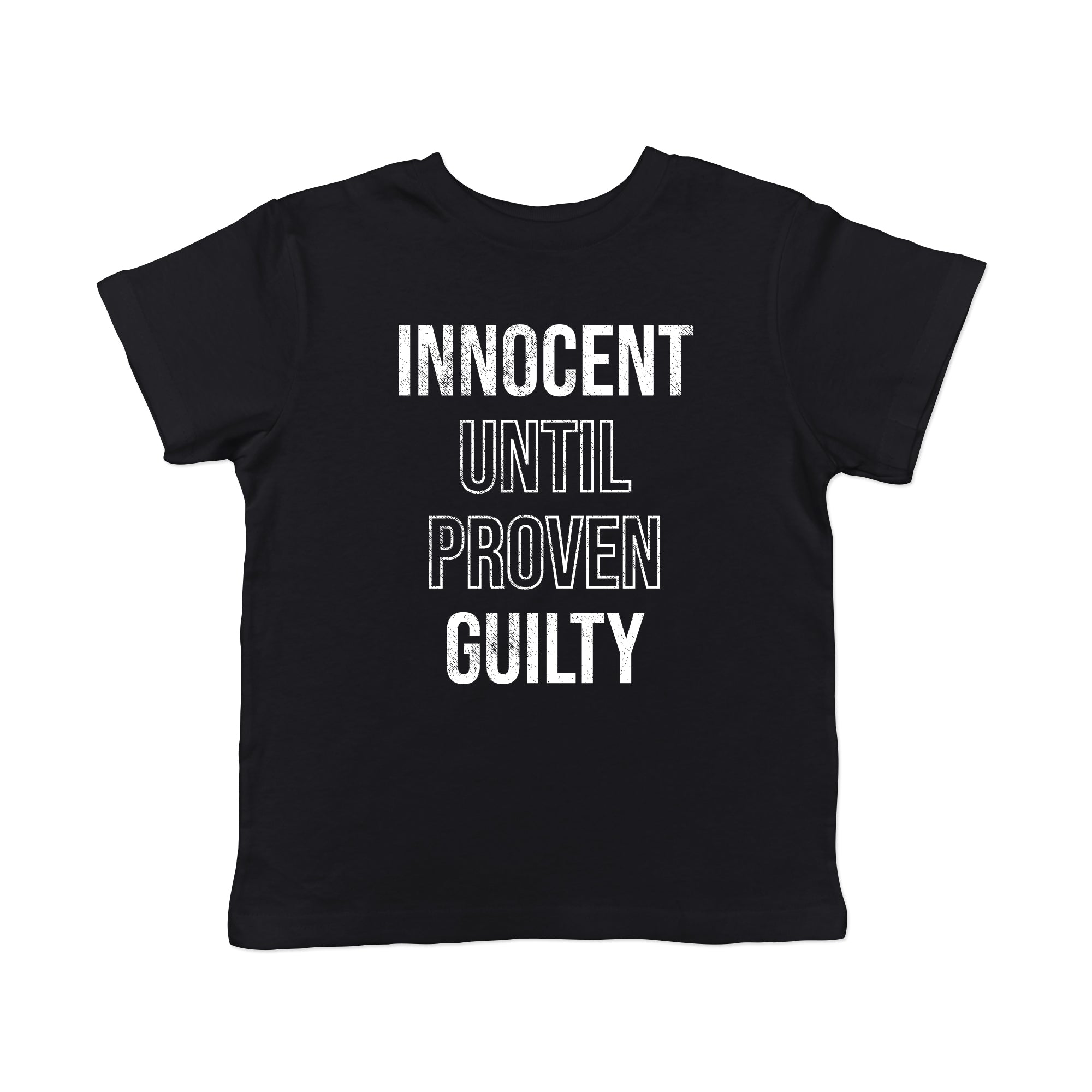 Funny Heather Black - INNOCENT Innocent Until Proven Guilty Toddler T Shirt Nerdy Sarcastic Tee