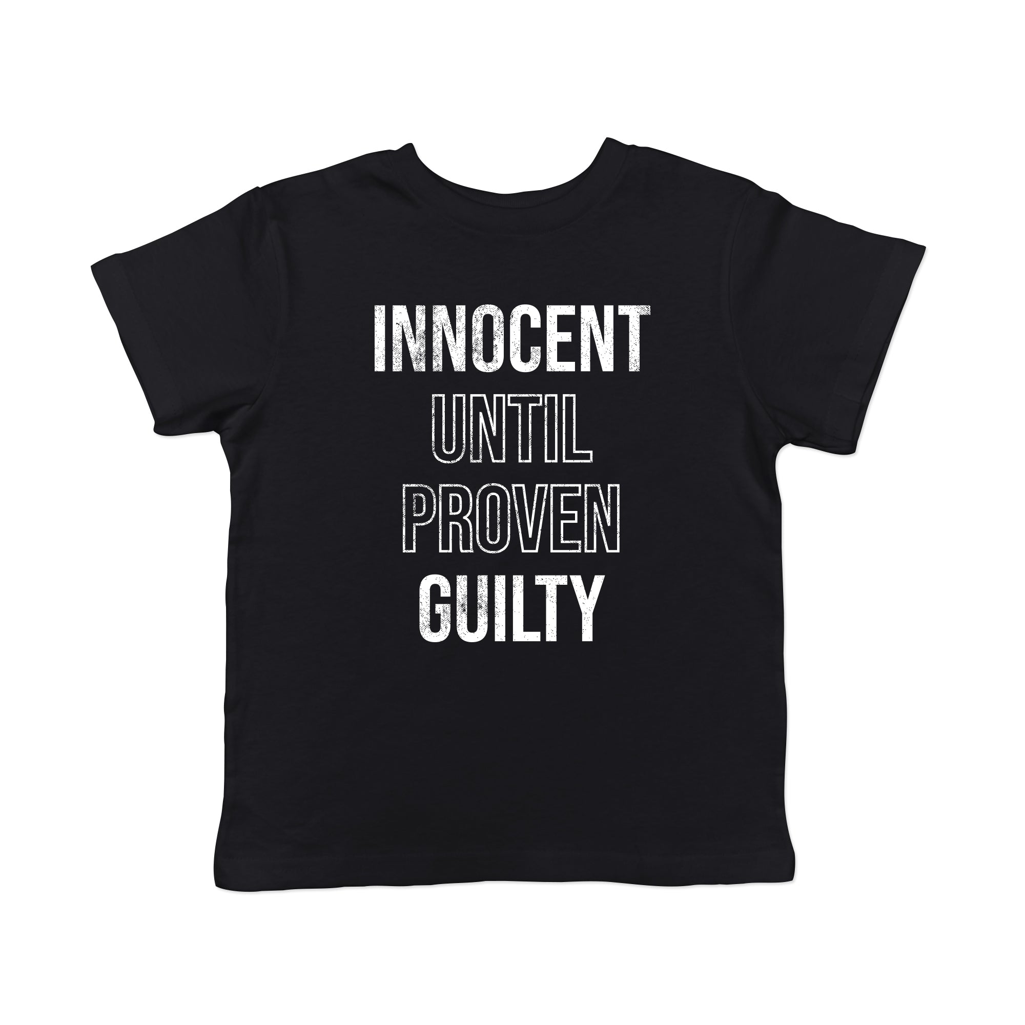 Funny Heather Black - INNOCENT Innocent Until Proven Guilty Toddler T Shirt Nerdy sarcastic Tee