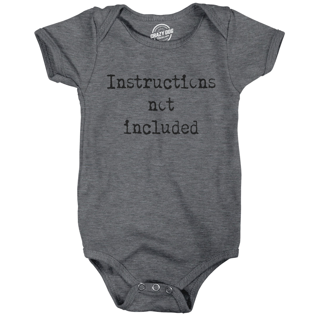 Funny Dark Heather Grey - INSTRUCTIONS Instructions Not Included Onesie Nerdy Sarcastic Tee