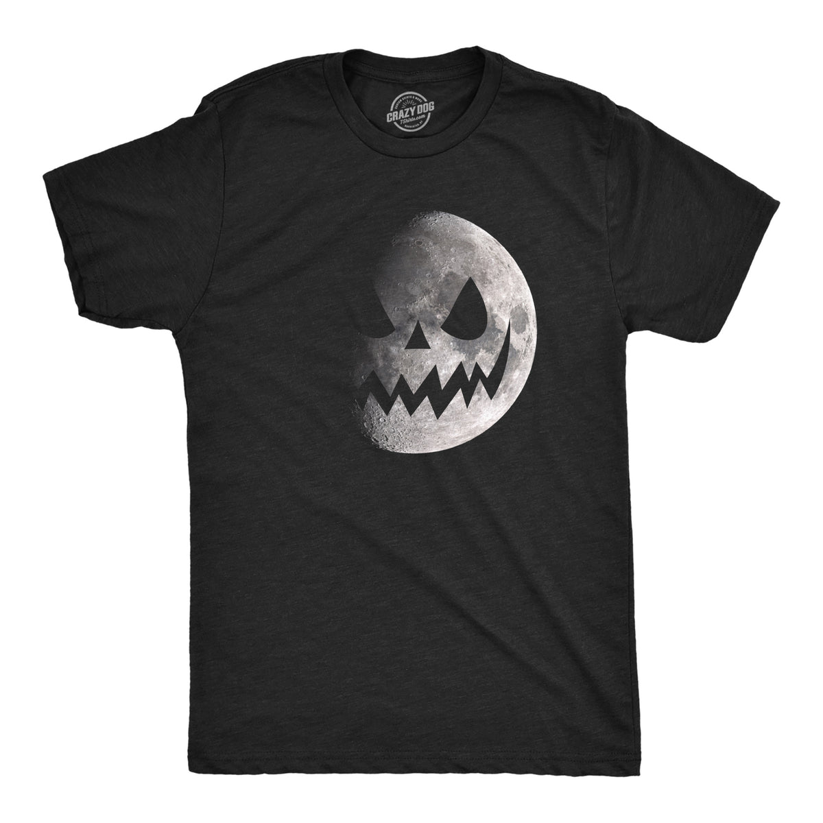 Funny Heather Black - MOON Moon Jack O Lantern Mens T Shirt Nerdy Halloween Tee