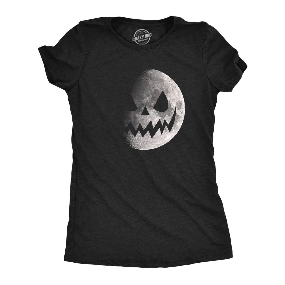 Funny Heather Black - MOON Moon Jack O Lantern Womens T Shirt Nerdy Halloween Tee