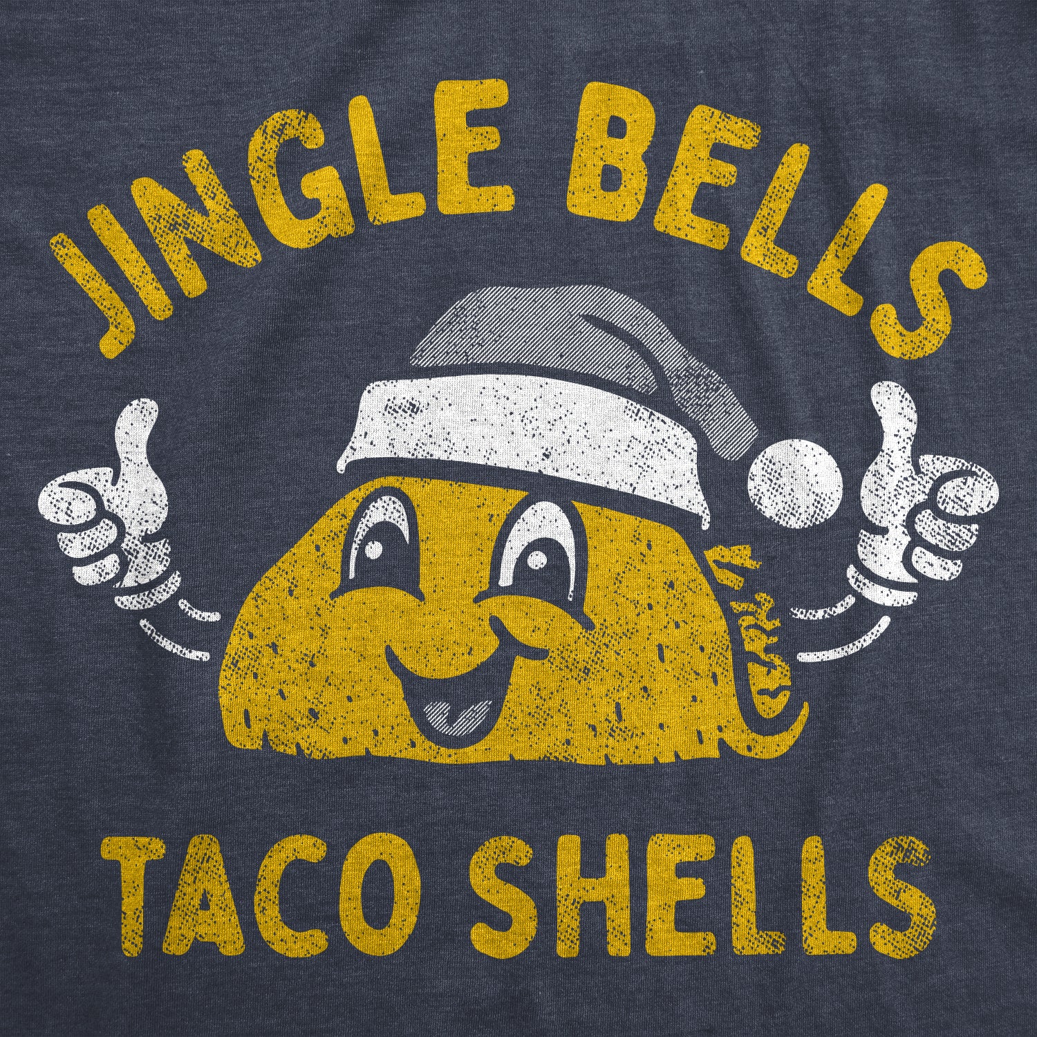 Funny Heather Navy - JINGLE Jingle Bells Taco Shells Womens T Shirt Nerdy Christmas Food Tee