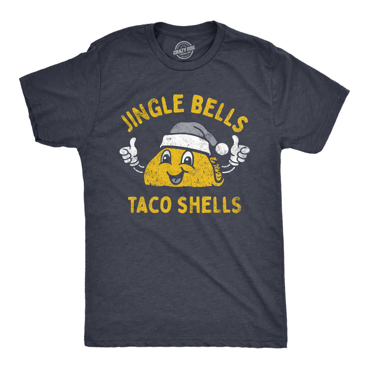 Funny Heather Navy - JINGLE Jingle Bells Taco Shells Mens T Shirt Nerdy Christmas Food Tee