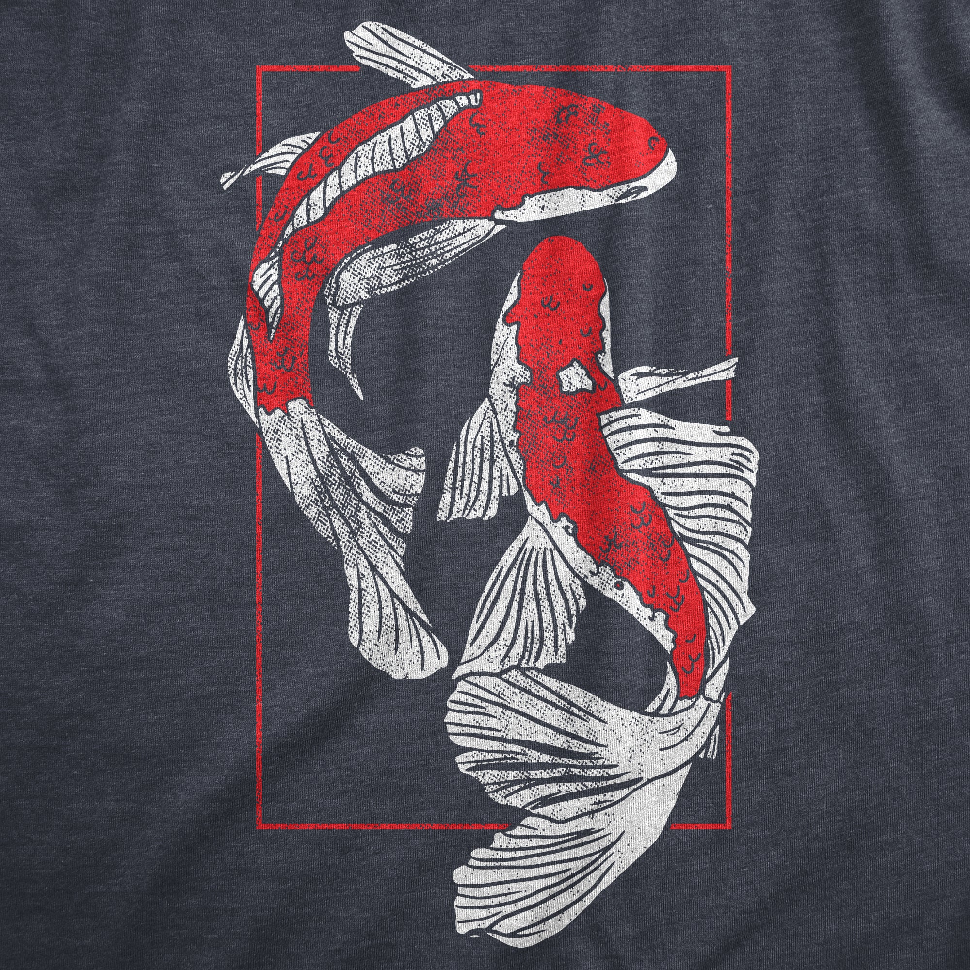 Funny Heather Navy - KOI Koi Fish Mens T Shirt Nerdy Animal Tee