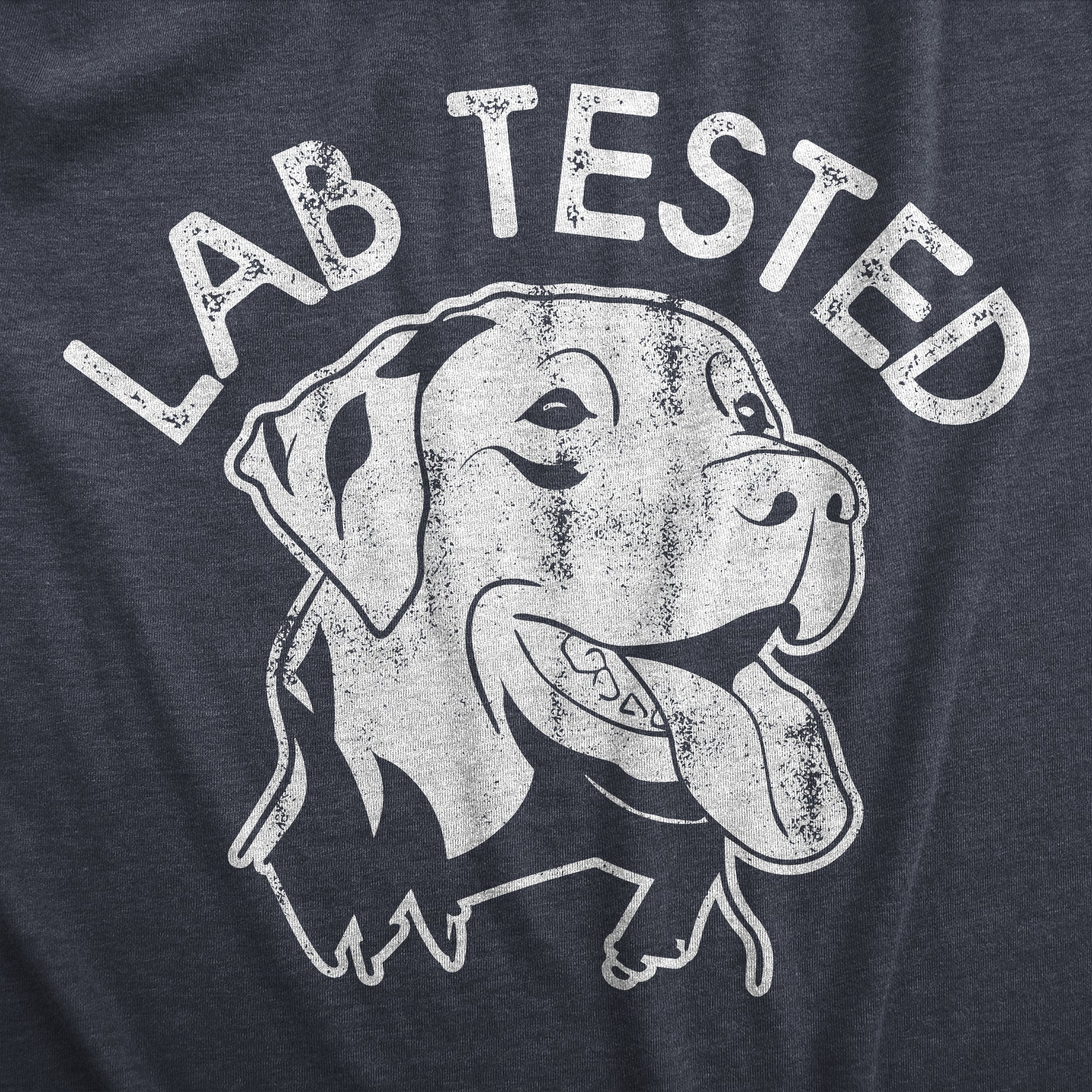 Funny Heather Navy - LAB Lab Tested Womens T Shirt Nerdy Dog sarcastic Tee