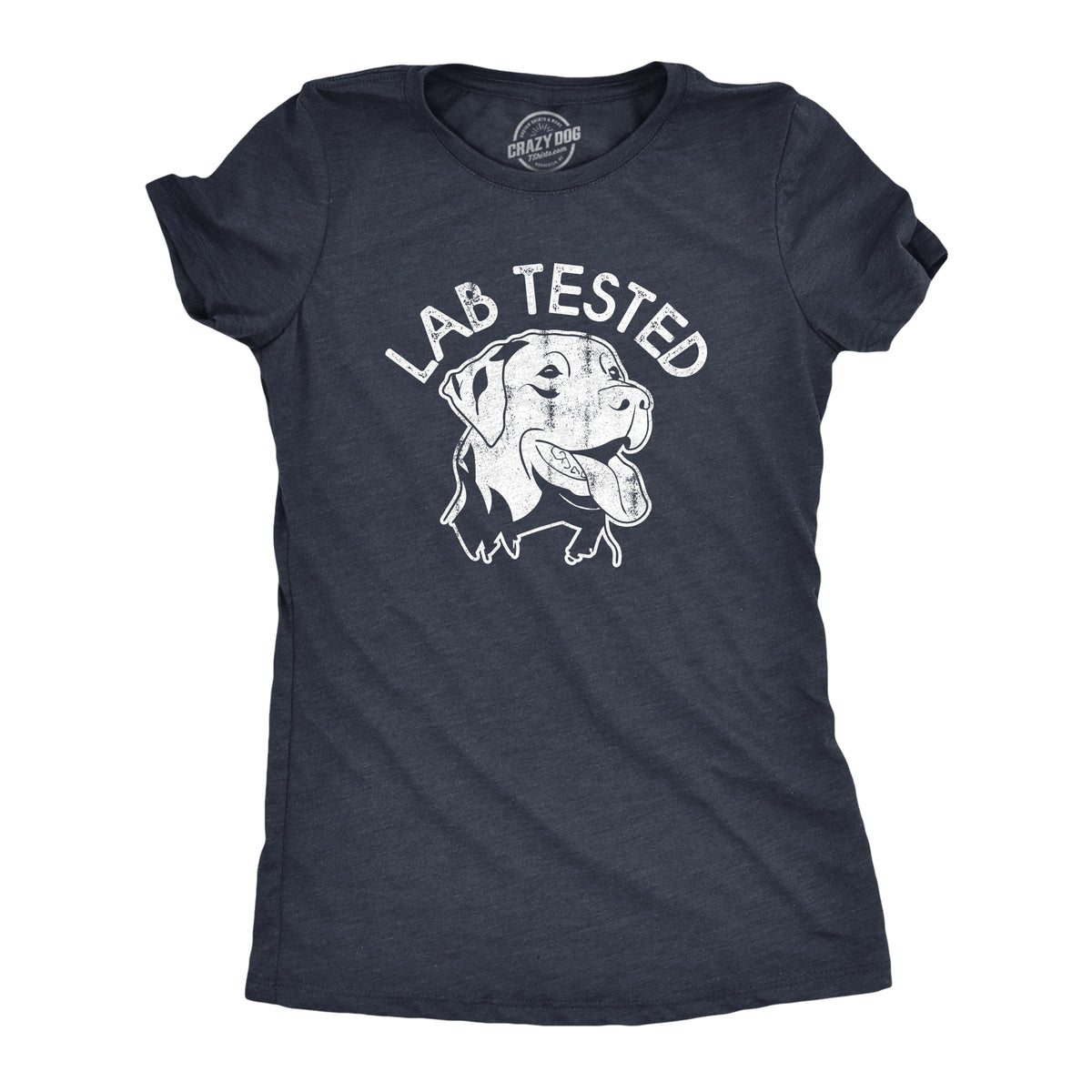 Funny Heather Navy - LAB Lab Tested Womens T Shirt Nerdy Dog sarcastic Tee