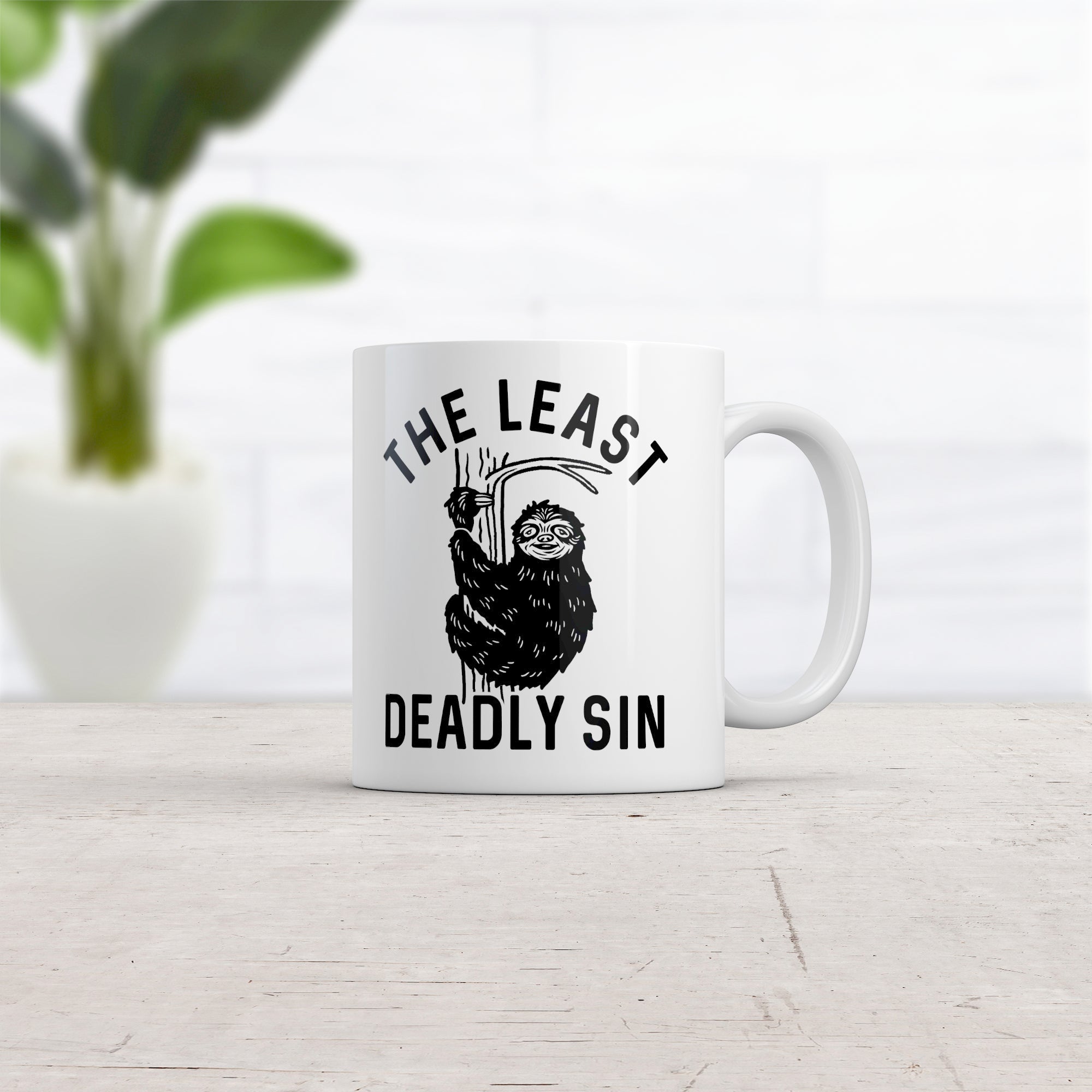 Funny White The Least Deadly Sin Coffee Mug Nerdy Animal Sarcastic Tee
