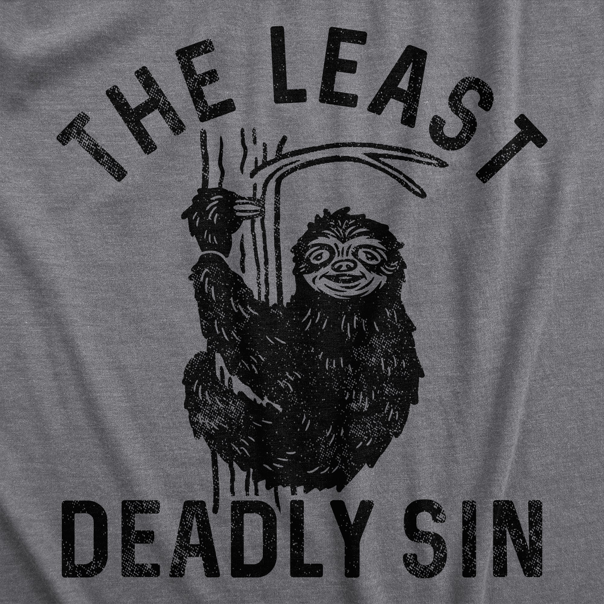 Funny Dark Heather Grey - SIN The Least Deadly Sin Mens T Shirt Nerdy Sarcastic Tee