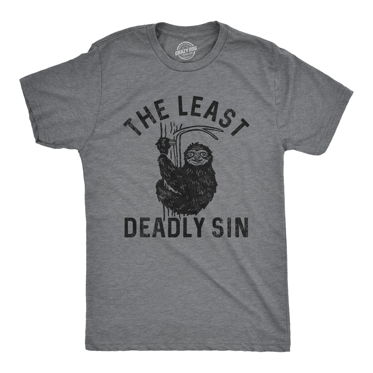 Funny Dark Heather Grey - SIN The Least Deadly Sin Mens T Shirt Nerdy Sarcastic Tee