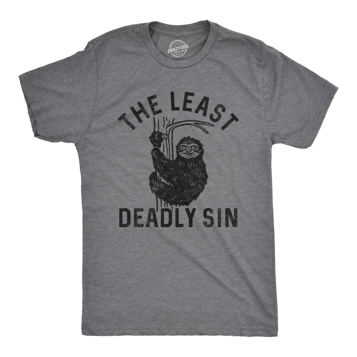 Funny Dark Heather Grey - SIN The Least Deadly Sin Mens T Shirt Nerdy sarcastic Tee