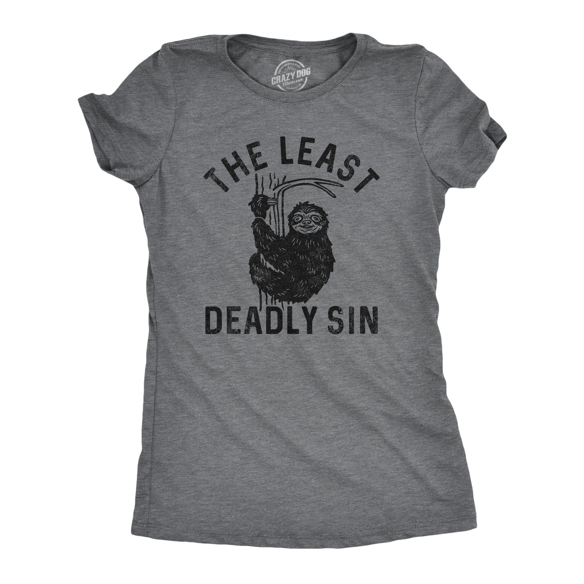Funny Dark Heather Grey - SIN The Least Deadly Sin Womens T Shirt Nerdy sarcastic Tee