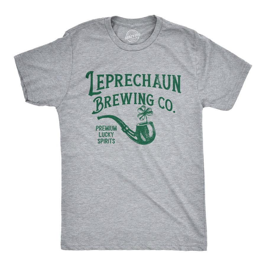 Funny Light Heather Grey - BREWING Leprechaun Brewing Co Mens T Shirt Nerdy Saint Patrick's Day Drinking Tee