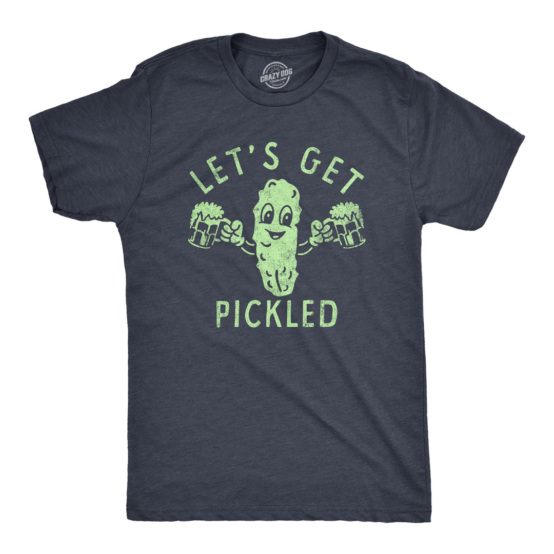 Funny Heather Navy - PICKLED Lets Get Pickled Mens T Shirt Nerdy Drinking Food Tee