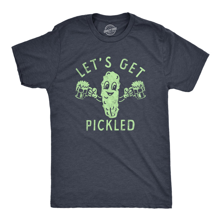 Funny Heather Navy - PICKLED Lets Get Pickled Mens T Shirt Nerdy Drinking Food Tee