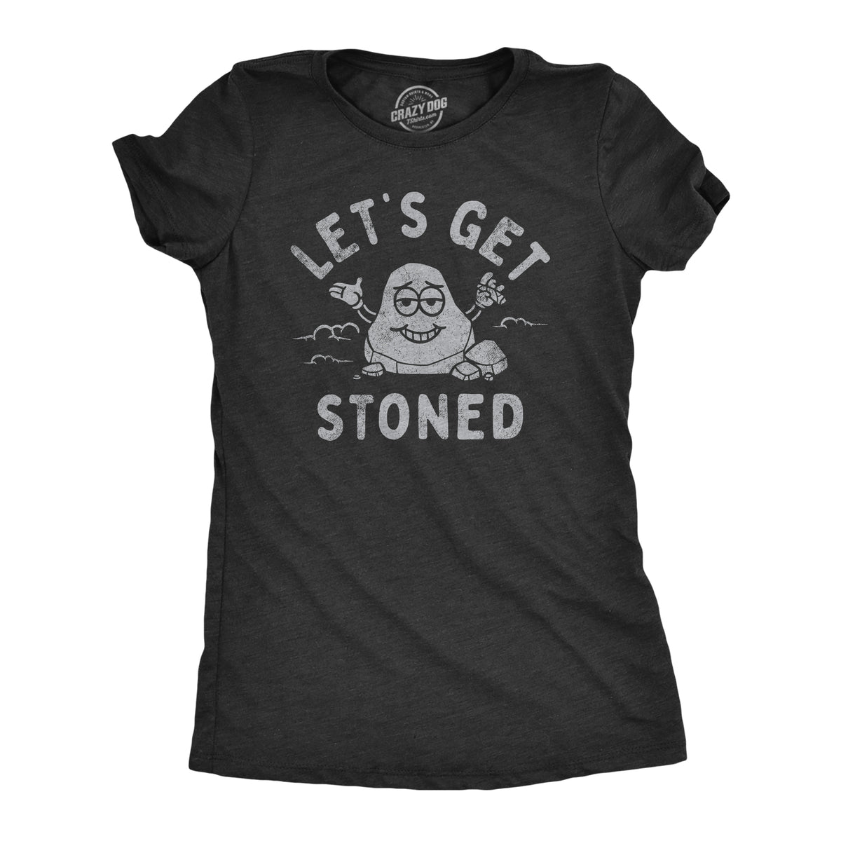 Funny Heather Black - STONED Lets Get Stoned Womens T Shirt Nerdy 420 sarcastic Tee